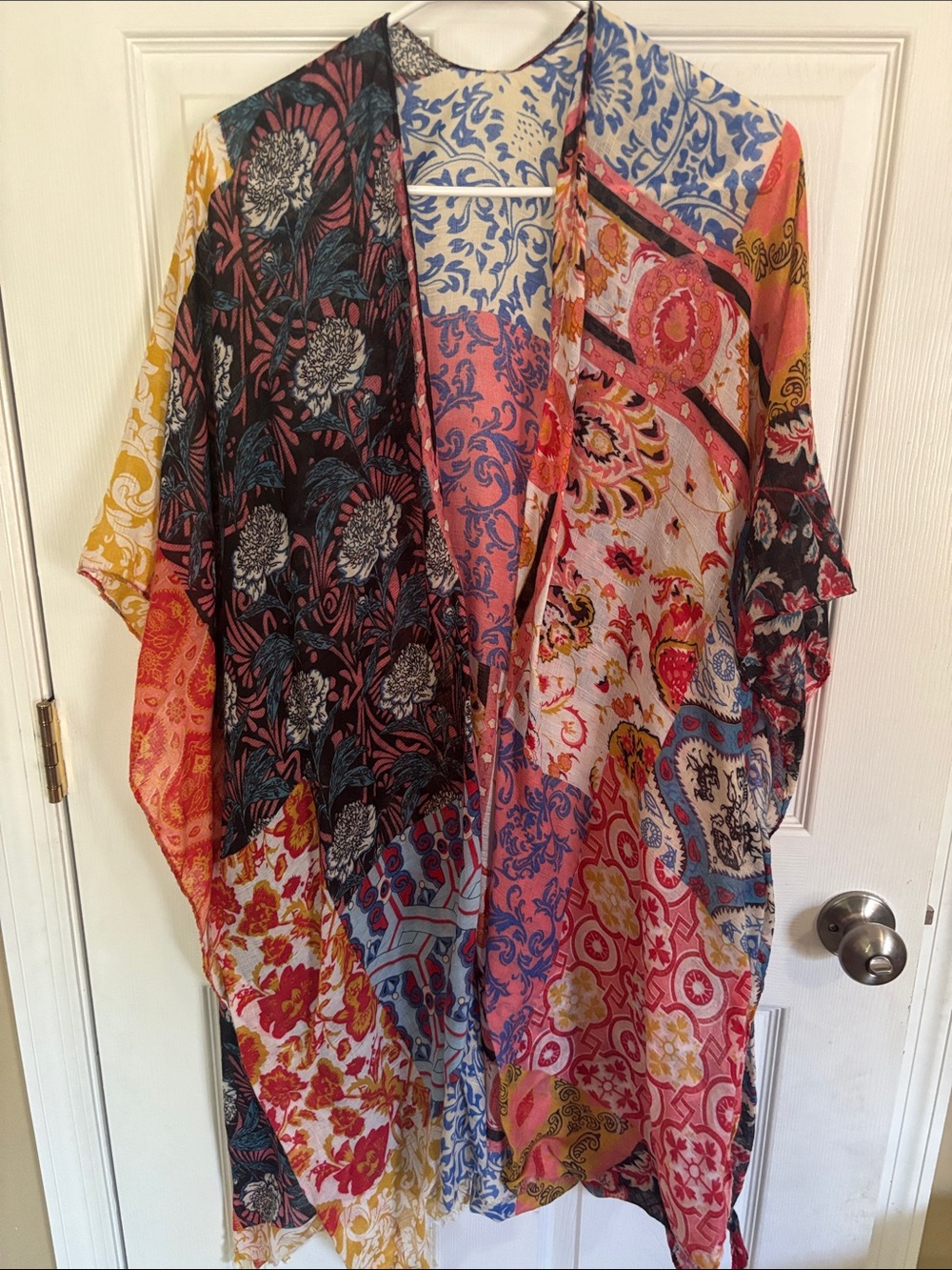 Boho Patchwork Floral Kimono - Multicolor